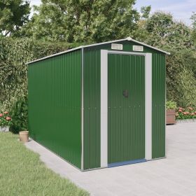 Garden Shed Green 75.6"x140.6"x87.8" Galvanized Steel