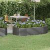 Garden Raised Bed Powder-coated Steel 68.9"x39.4"x14.2" Gray