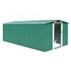 Garden Shed 101.2" x 192.5" x 71.3" Metal Green