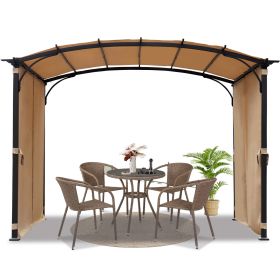 Patio Pergola 9 x 11ft Arched Gazebo with Waterproof Sun Shade Shelter Awning Steel Frame Grape Gazebo for Garden Backyard