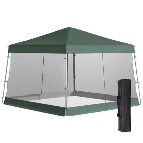 Outsunny Slant Leg Pop Up Canopy Tent with Netting and Carry Bag, Instant Sun Shelter, Tents for Parties, Height Adjustable, for Outdoor, Garden