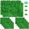 VEVOR Artificial Boxwood Panel UV 10pcs Boxwood Hedge Wall Panels Artificial Grass Backdrop Wall 24X16" 4cm Green Grass Wall Fake Hedge for Decor Priv