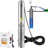 VEVOR Deep Well Submersible Pump, 1.5HP 115V/60Hz, 37gpm 276ft Head, with 33ft Cord & External Control Box