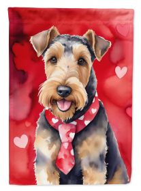 Airedale Terrier My Valentine Garden Flag Mailbox Flag Decorative Yard Flag Banner Outside Patio Artwork Yard Flower Beds, Garden Size, Multicolor