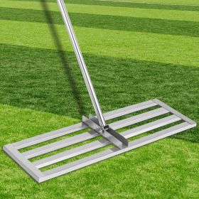 VEVOR Lawn Leveler Tool 17 x 10 in, Lawn Leveling Rake with 77 in Long Handle, Soil Leveling Tool Stainless Steel