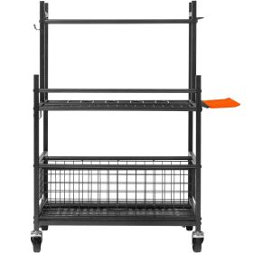 VEVOR Garden Tool Organizer, 16 Slots with Hooks, Yard Tool Tower Rack with Wheels for Garage Organization and Storage