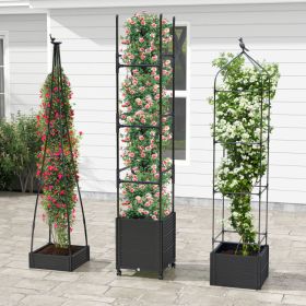 Garden Obelisk Trellis with Self-Drainage System for Climbing Plants