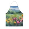 North Dakota Wild Prairie Roses in Watercolor Apron Cooking Kitchen Server Baking Crafts Gardening for Adult Women Men, Unisex, Large, Multicolor