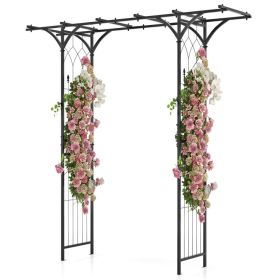 6.8 Feet Garden Arbor with Trellises for Climbing Plant Vine Rose