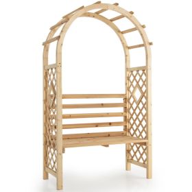 Wooden Garden Bench Arch Pergola Outdoor Arbor