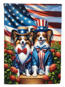 All American Papillon Garden Flag Mailbox Flag Decorative Yard Flag Banner Outside Patio Artwork Yard Flower Beds, Garden Size, Multicolor