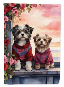 Havanese Two Hearts Garden Flag Mailbox Flag Decorative Yard Flag Banner Outside Patio Artwork Yard Flower Beds, Garden Size, Multicolor