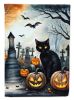 Black Cat Spooky Halloween Garden Flag Mailbox Flag Decorative Yard Flag Banner Outside Patio Artwork Yard Flower Beds, Garden Size, Multicolor