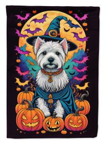 Westie Witchy Halloween Garden Flag Mailbox Flag Decorative Yard Flag Banner Outside Patio Artwork Yard Flower Beds, Garden Size, Multicolor