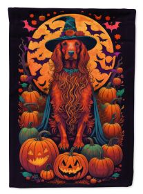 Irish Setter Witchy Halloween Garden Flag Mailbox Flag Decorative Yard Flag Banner Outside Patio Artwork Yard Flower Beds, Garden Size, Multicolor