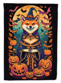 Shiba Inu Witchy Halloween Garden Flag Mailbox Flag Decorative Yard Flag Banner Outside Patio Artwork Yard Flower Beds, Garden Size, Multicolor