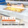 VEVOR 6 x 18 inch Drop-in Fire Pit Pan, Rectangular Stainless Steel Fire Pit Burner, Natural & Propane Gas Fire Pan H-Burner 90