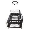 (Black solid wheels wagon cart) Solid wheels Tools cart Wagon Cart Garden cart trucks make it easier to transport firewood