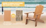 TALE Adirondack Chair Backyard Outdoor Furniture Painted Seating with Cup Holder All-Weather and Fade-Resistant Plastic Wood for Lawn Patio Deck Garde