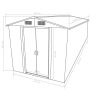 Garden Shed 101.2" x 192.5" x 71.3" Metal Green