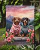 Dachshund Two Hearts Garden Flag Mailbox Flag Decorative Yard Flag Banner Outside Patio Artwork Yard Flower Beds, Garden Size, Multicolor