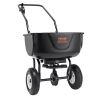 VEVOR Broadcast Spreader, 60 LB Walk-Behind Turf Spreader with 8" Wheels, Steel Push Fertilizer Spreader, Garden Seeder, and Salt Spreader