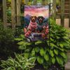 Dachshund Two Hearts Garden Flag Mailbox Flag Decorative Yard Flag Banner Outside Patio Artwork Yard Flower Beds, Garden Size, Multicolor