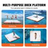 VEVOR Inflatable Floating Dock, 7 x 7FT Inflatable Dock Platform, Non-Slip Water Floating Dock Mat with Portable Carrying Bag & Detachable Ladder