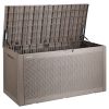 VEVOR Deck Box, 100 Gallon Outdoor Storage Box, 48.0" x 21.5" x 24.5", Waterproof PP Deckbox with Aluminum Alloy Padlock, for Patio Furniture