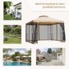 Outsunny 10' x 10' Patio Gazebo with Corner Shelves, Outdoor Gazebo Canopy Shelter with Netting, and Vented Roof, for Garden, Lawn, Backyard and Deck