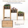 3-Tier Wooden Raised Garden Bed with Open Storage Shelf