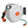 Retractable Garden Hose Reel Wall Mounted Automatic Water Hose Reel with Any Length Lock 8 Pattern Spraying Modes 180¬∞ Swivel Bracket