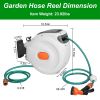 Retractable Garden Hose Reel Wall Mounted Automatic Water Hose Reel with Any Length Lock 8 Pattern Spraying Modes 180¬∞ Swivel Bracket