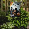 Black Cat Spooky Halloween Garden Flag Mailbox Flag Decorative Yard Flag Banner Outside Patio Artwork Yard Flower Beds, Garden Size, Multicolor