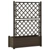 Garden Planter with Trellis 39.4"x16.9"x55.9" PP Mocha