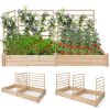 Raised Garden Bed with 2 Planter Boxes and 3 Trellis