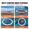 VEVOR Inflatable Floating Dock, √∏8FT Inflatable Dock Platform with √∏5FT Trampoline Mesh Pool