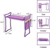 Bosonshop Garden Kneeler and Seat Folding Kneeling Bench Stool with Tool Pouches Soft EVA Foam for Gardening;  Purple