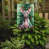 Sphynx Cat By the Christmas Tree Garden Flag Mailbox Flag Decorative Yard Flag Banner Outside Patio Artwork Yard Flower Beds, Garden Size, Multicolor