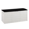 75gal 280L Outdoor Garden Plastic Storage Deck Box Chest Tools Cushions Toys Lockable Seat