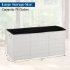 75gal 280L Outdoor Garden Plastic Storage Deck Box Chest Tools Cushions Toys Lockable Seat