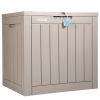 VEVOR Deck Box, 31 Gallon Outdoor Storage Box, 22.1" x 17.1" x 20.9" , Waterproof PP Deckbox with Aluminum Alloy Padlock, for Patio Furniture