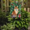 Somali Cat By the Christmas Tree Garden Flag Mailbox Flag Decorative Yard Flag Banner Outside Patio Artwork Yard Flower Beds, Garden Size, Multicolor