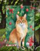 Somali Cat By the Christmas Tree Garden Flag Mailbox Flag Decorative Yard Flag Banner Outside Patio Artwork Yard Flower Beds, Garden Size, Multicolor