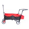 folding wagon Collapsible Outdoor Utility Wagon, Heavy Duty Folding Garden Portable Hand Cart, Drink Holder, Adjustable Handles(Black+Red colour)