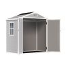 6' x 4.4' Resin Weather Resistant Outdoor Storage Shed with Floor for Garden,Backyard,Pool Tool, Light Grey