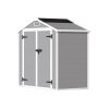 6' x 4.4' Resin Weather Resistant Outdoor Storage Shed with Floor for Garden,Backyard,Pool Tool, Light Grey