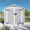 6' x 4.4' Resin Weather Resistant Outdoor Storage Shed with Floor for Garden,Backyard,Pool Tool, Light Grey