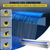 VEVOR Pool Fountain Stainless Steel Pool Waterfall 11.8" x 4.5" x 3.1"(W x D x H) with LED Strip Light Waterfall Spillway with Pipe Connector Rectangu