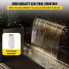 VEVOR Pool Fountain Stainless Steel Pool Waterfall 11.8" x 4.5" x 3.1"(W x D x H) with LED Strip Light Waterfall Spillway with Pipe Connector Rectangu